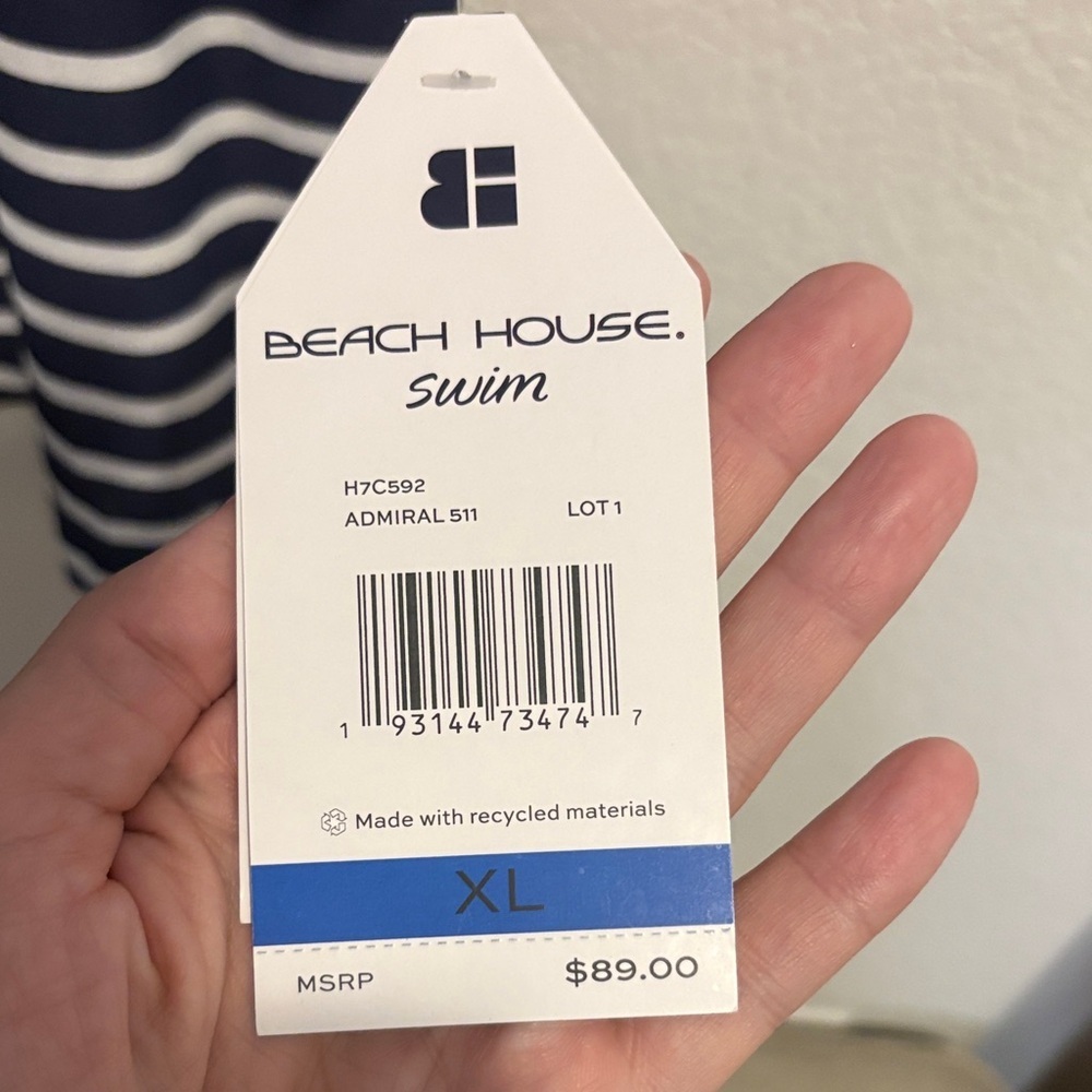 NWT Beach House Classic Navy and White Striped Coverup 50+ upf sun protection - Picture 3 of 6